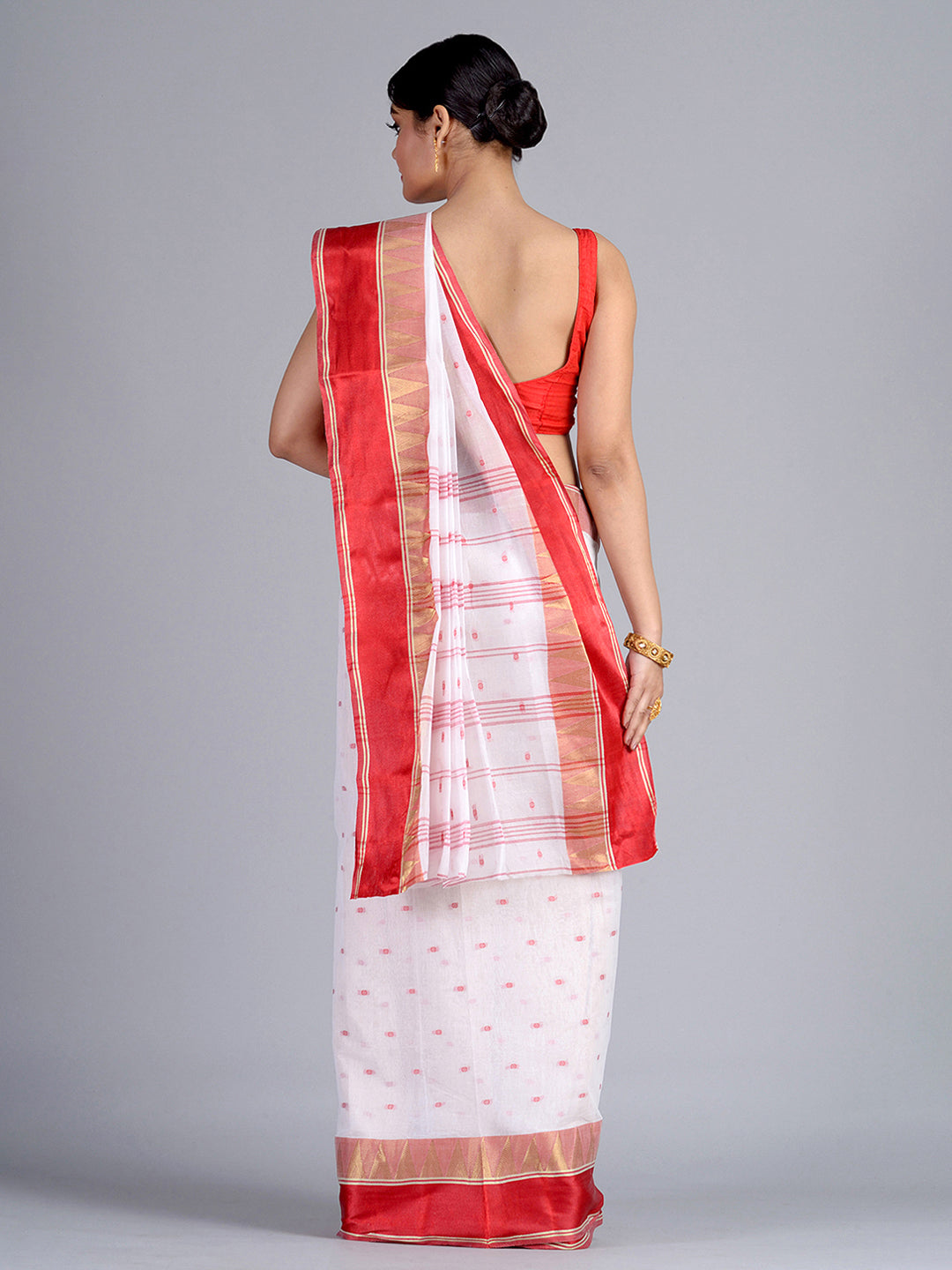 White Pure Cotton Tant Saree