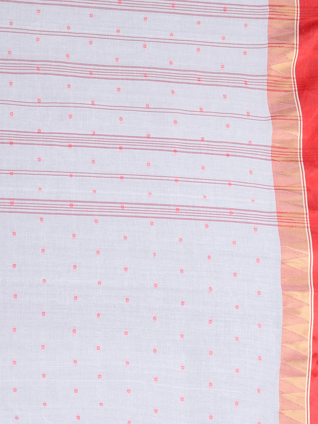 White Pure Cotton Tant Saree