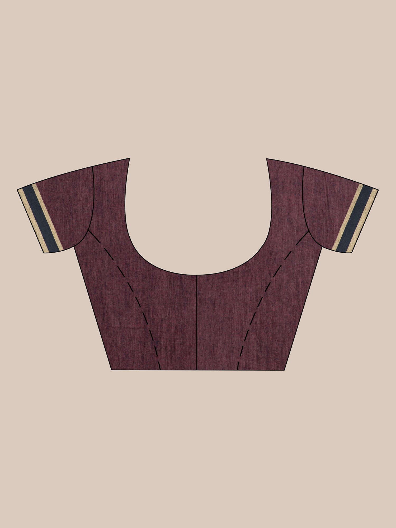 Maroon Pure Cotton Saree With Striped Designs