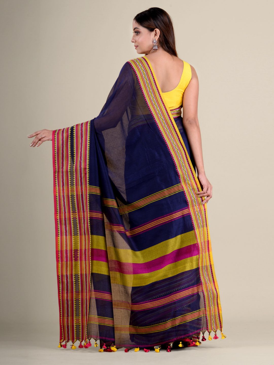 Blue soft Cotton handwoven saree
