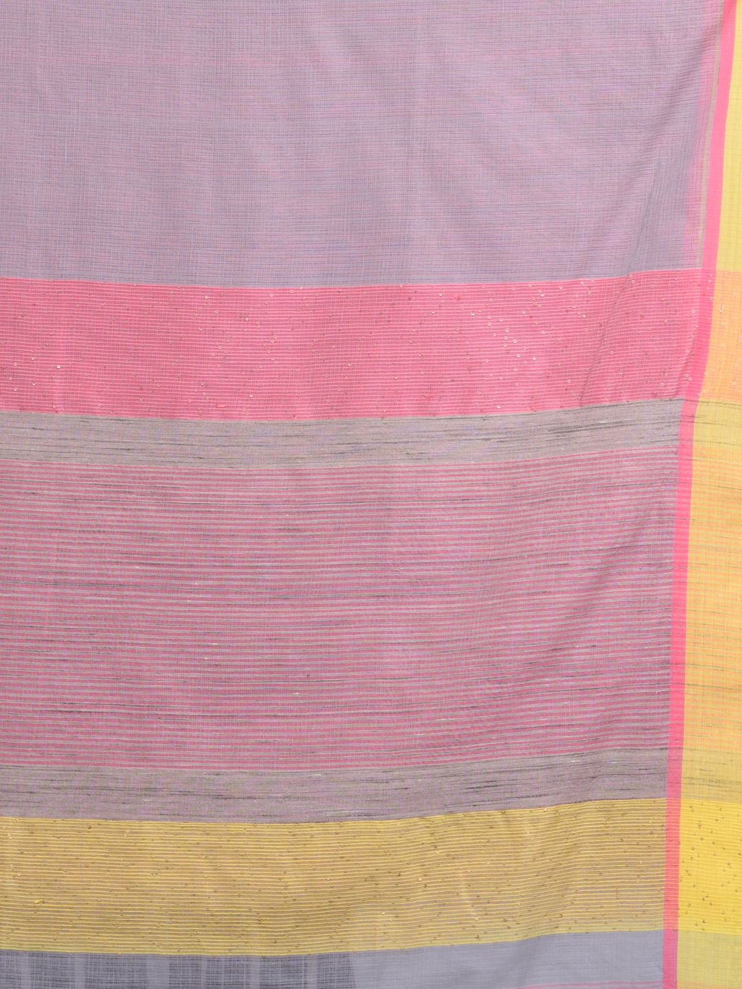 Grey Silk Cotton handwoven saree with gicha in pallu