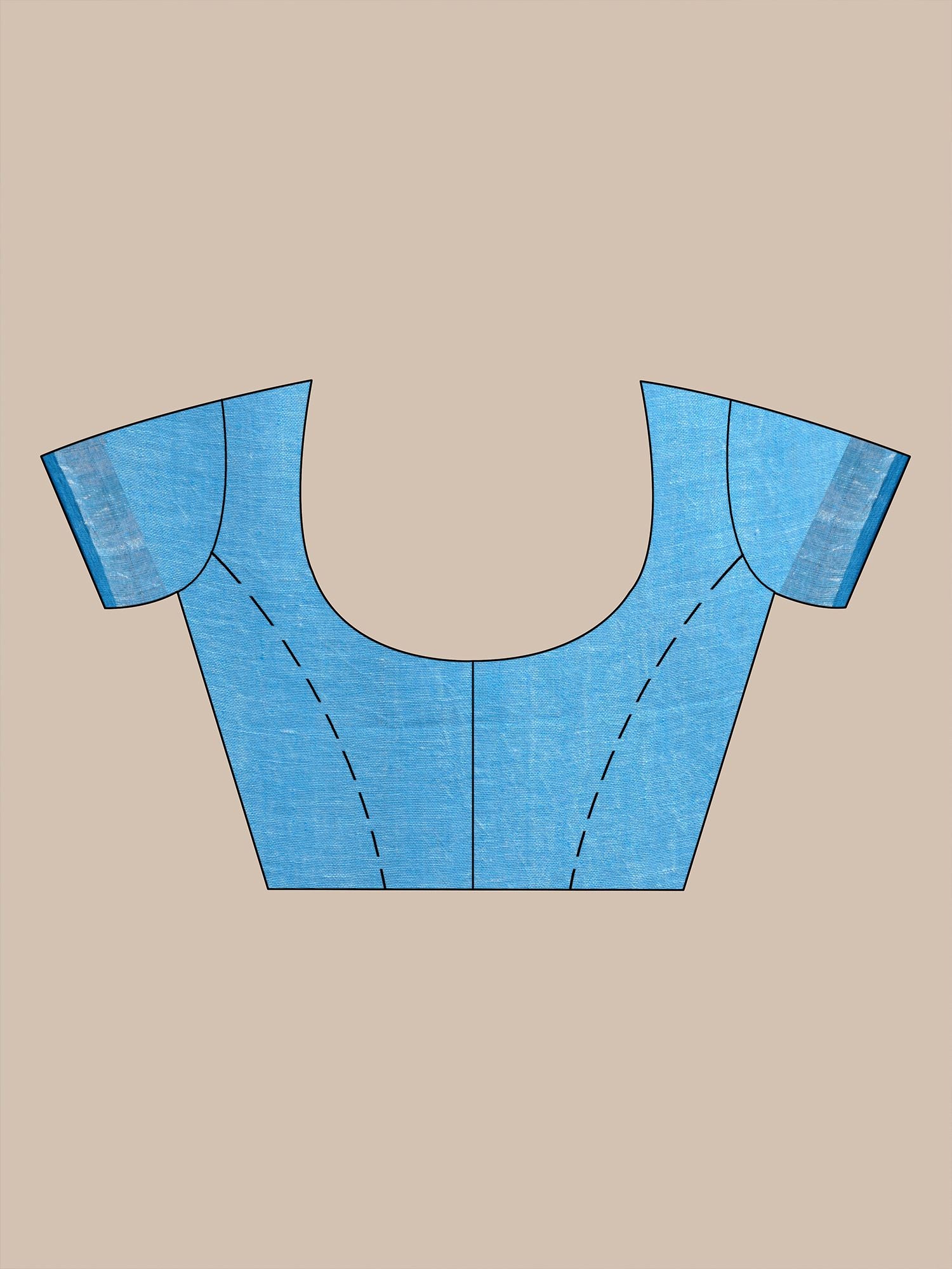 Sky Blue Handwoven Pure Linen Saree