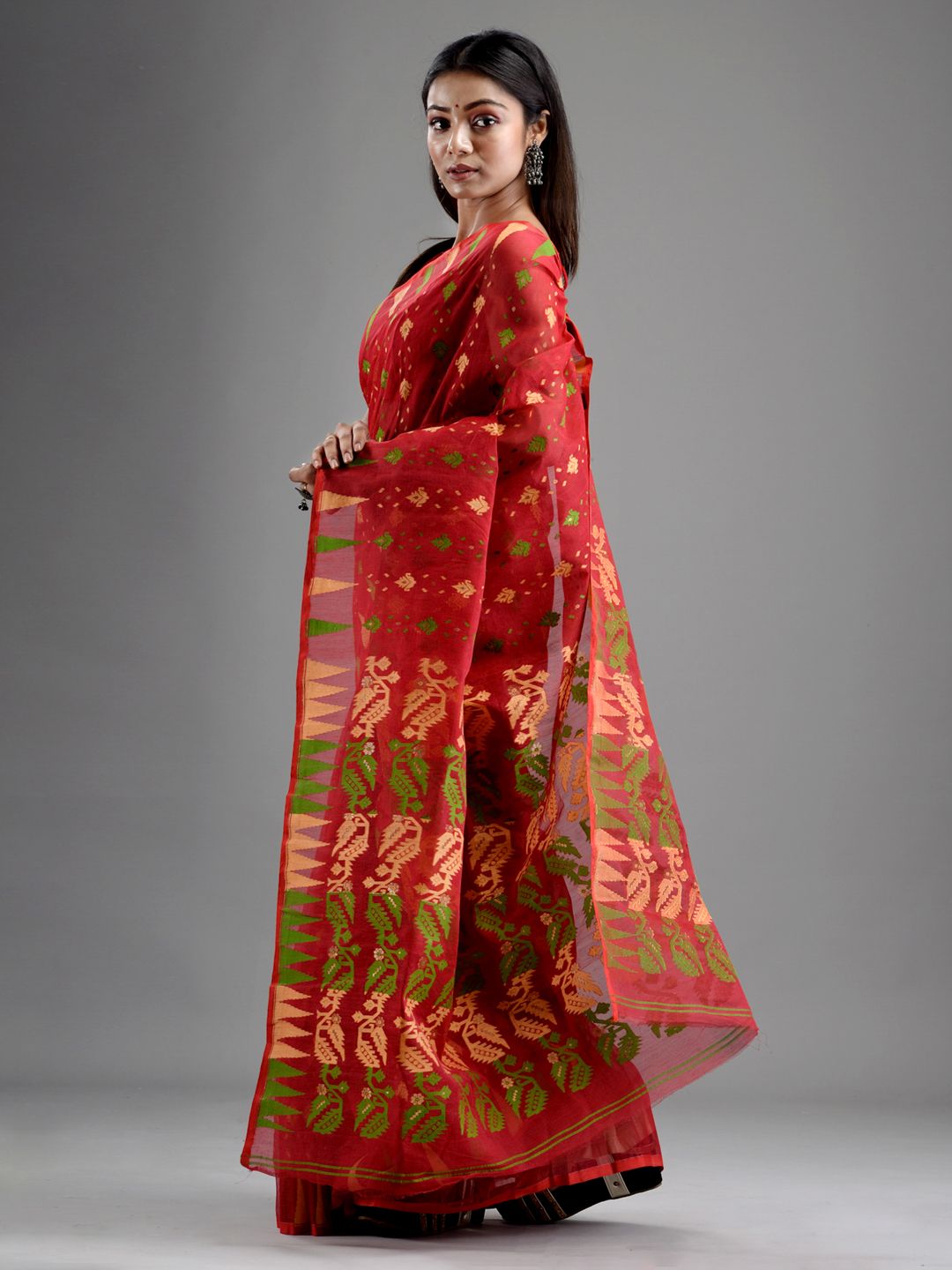 SAJASAJO SILK COTTON BENGAL HANDLOOM JAMDANI SAREE