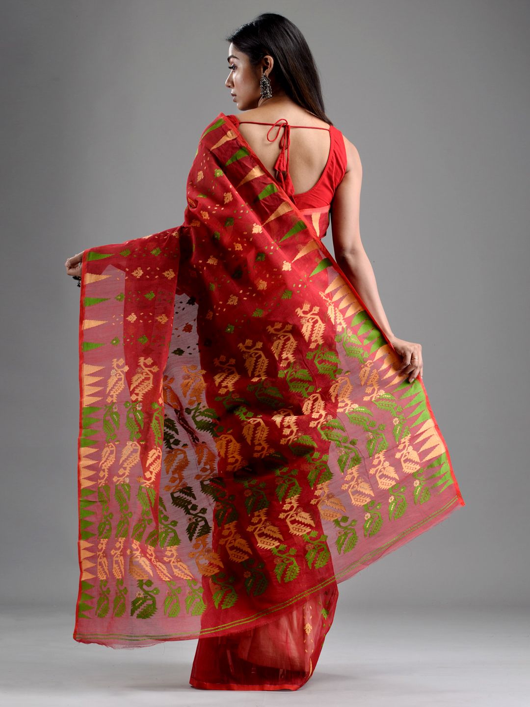 SAJASAJO SILK COTTON BENGAL HANDLOOM JAMDANI SAREE