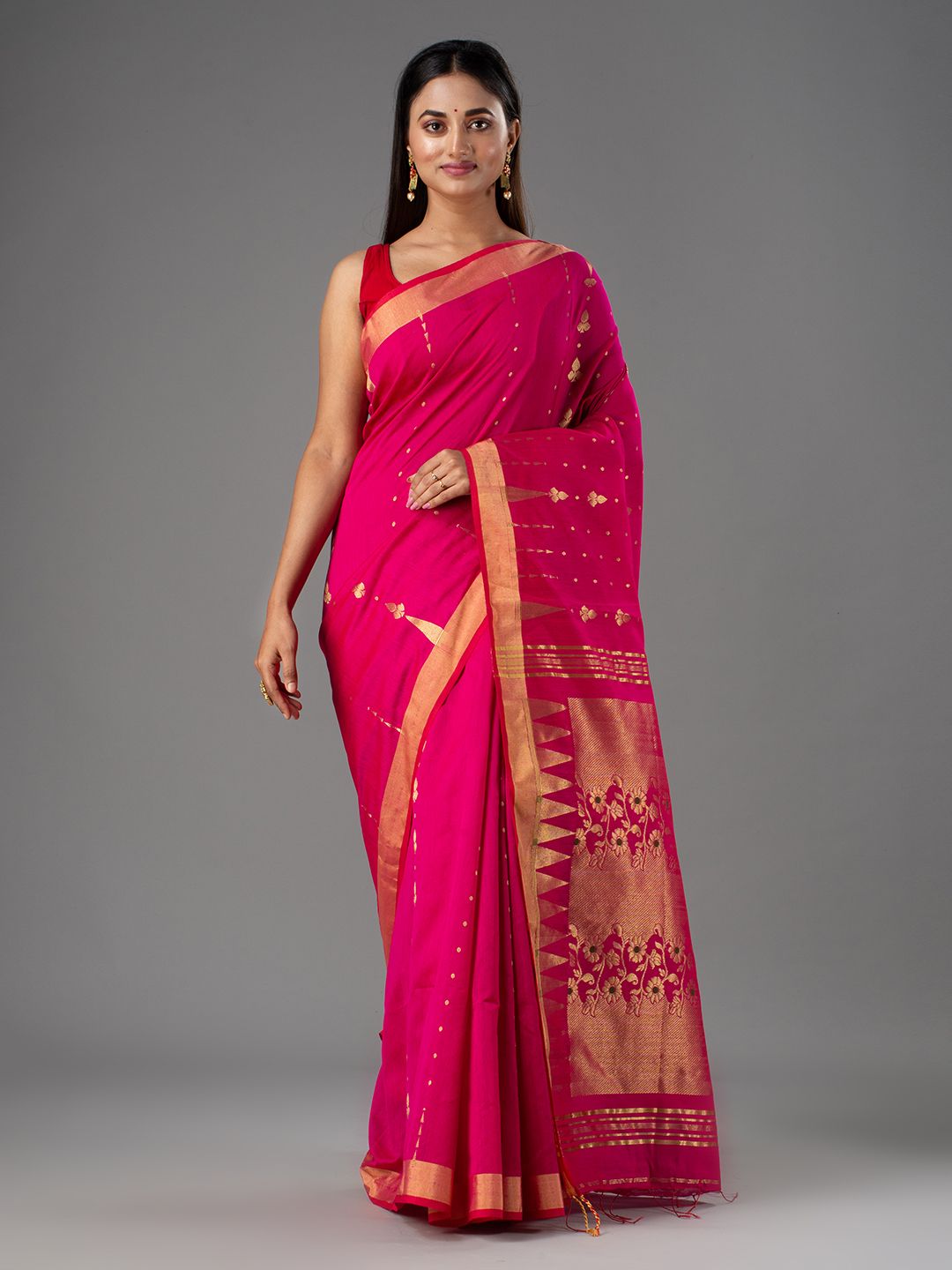 SILK COTTON BENGAL HANDLOOM JARI WORK SAREE