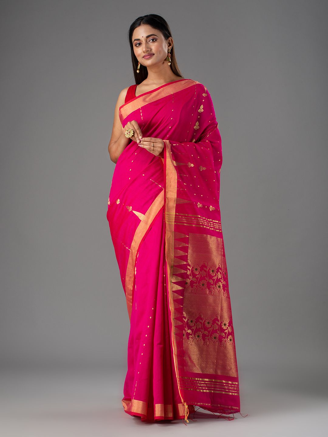 SILK COTTON BENGAL HANDLOOM JARI WORK SAREE