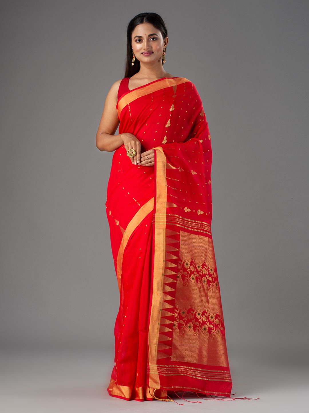 SILK COTTON BENGAL HANDLOOM JARI WORK SAREE