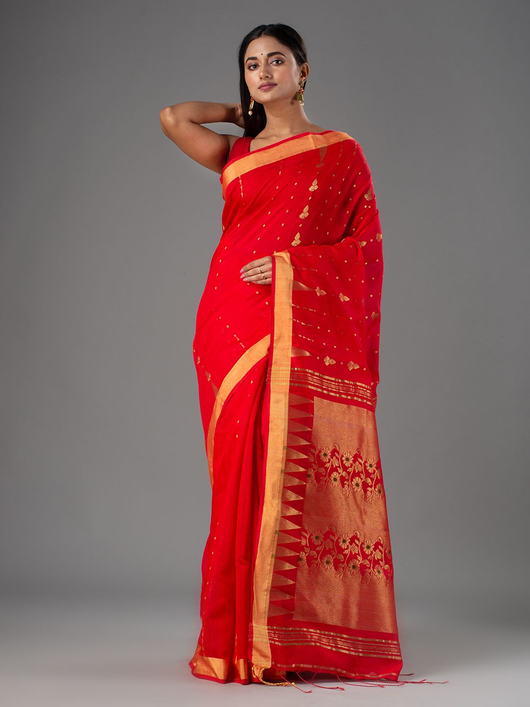 SILK COTTON BENGAL HANDLOOM JARI WORK SAREE