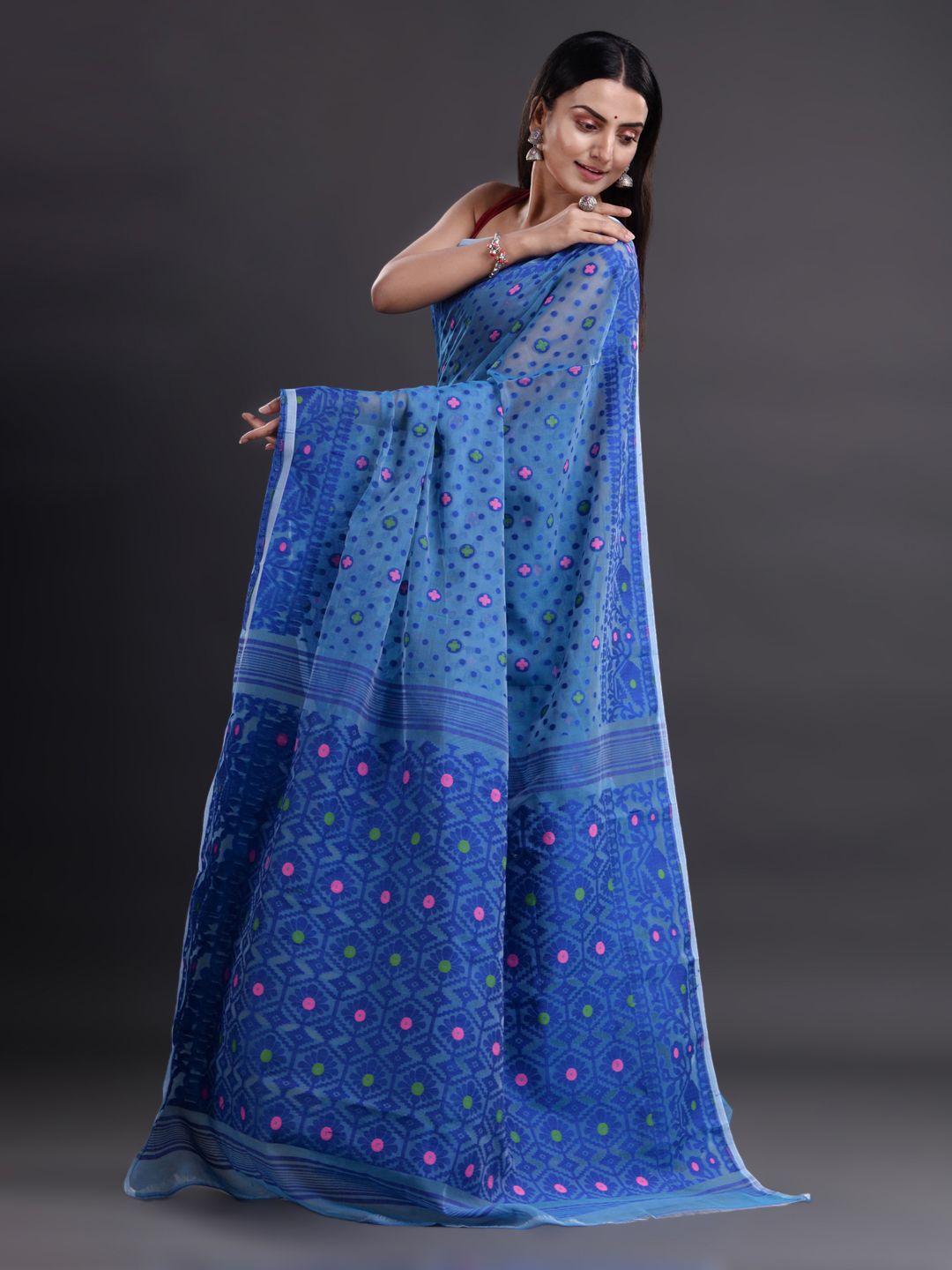 BENGAL HAND WOVEN SOFT JAMDANI SAREE