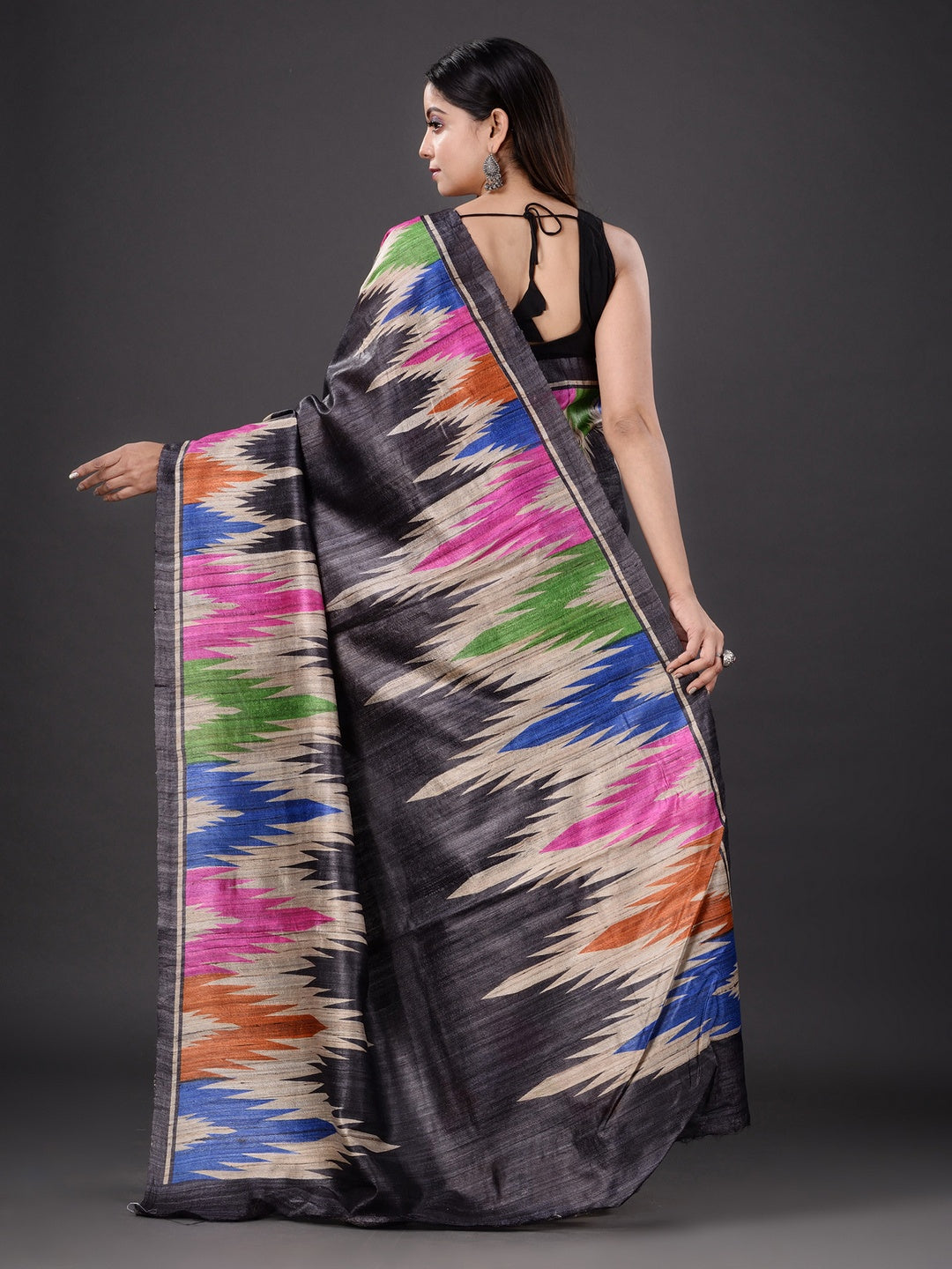 PURE GHICHA IKKAT PRINTED SAREE