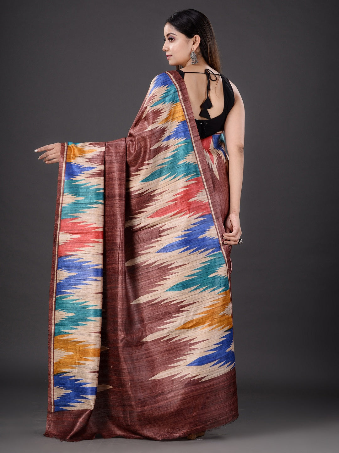 PURE GHICHA IKKAT PRINTED SAREE