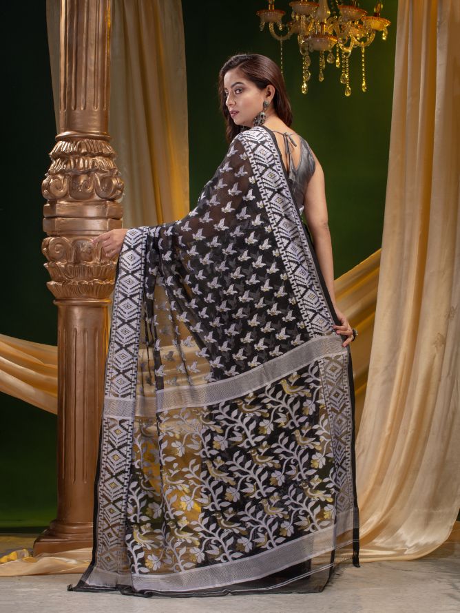 BLENDED COTTON BENGAL HANDLOOM JAMDANI SAREE
