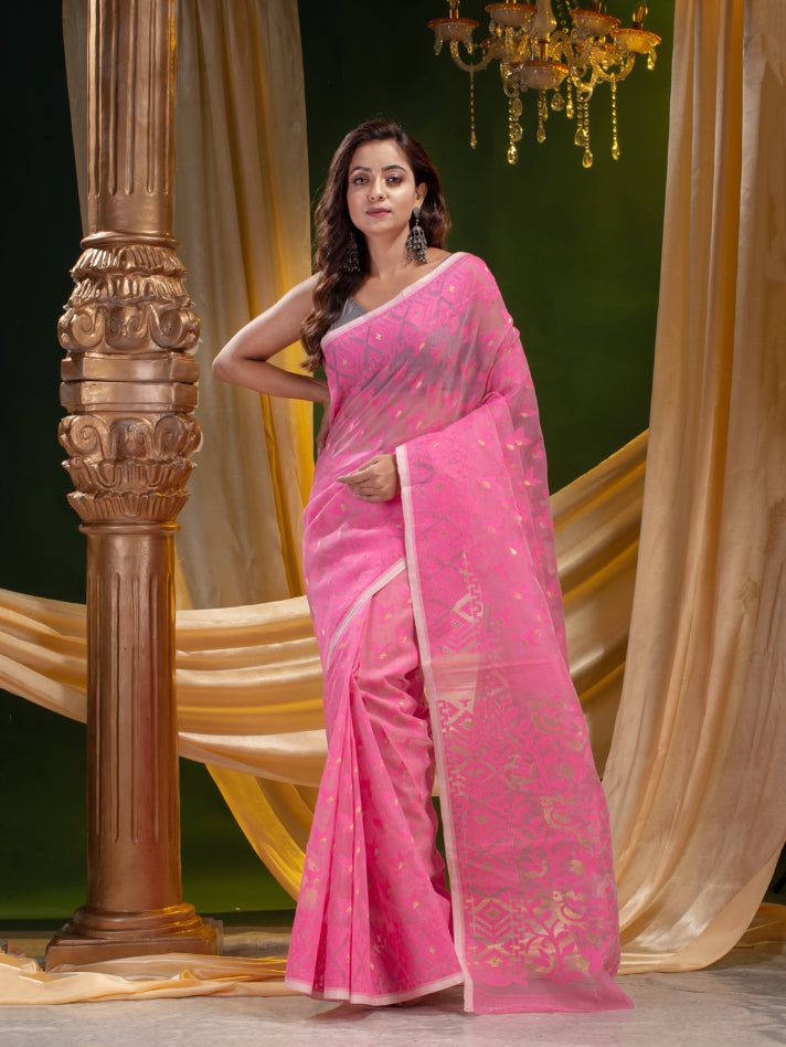 BLENDED COTTON BENGAL HANDLOOM JAMDANI SAREE