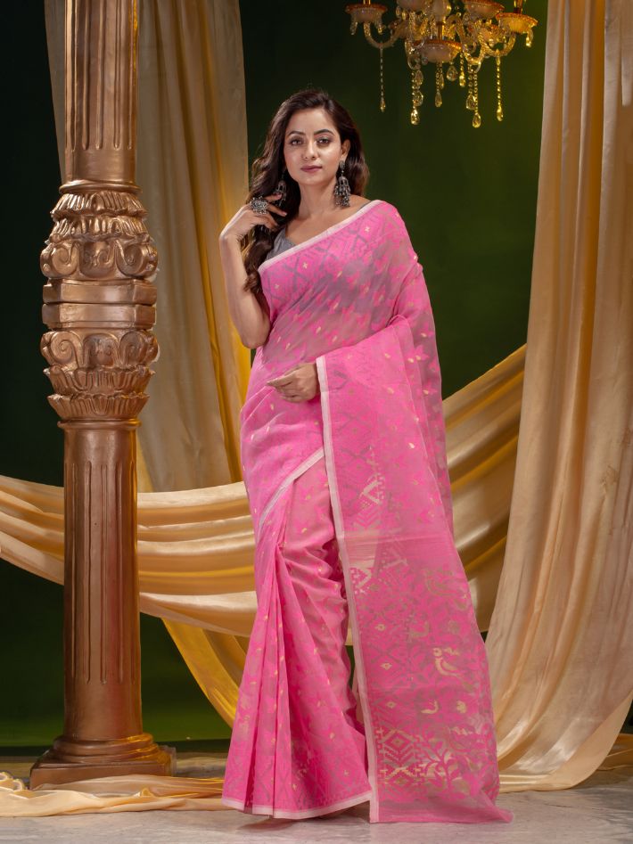 BLENDED COTTON BENGAL HANDLOOM JAMDANI SAREE