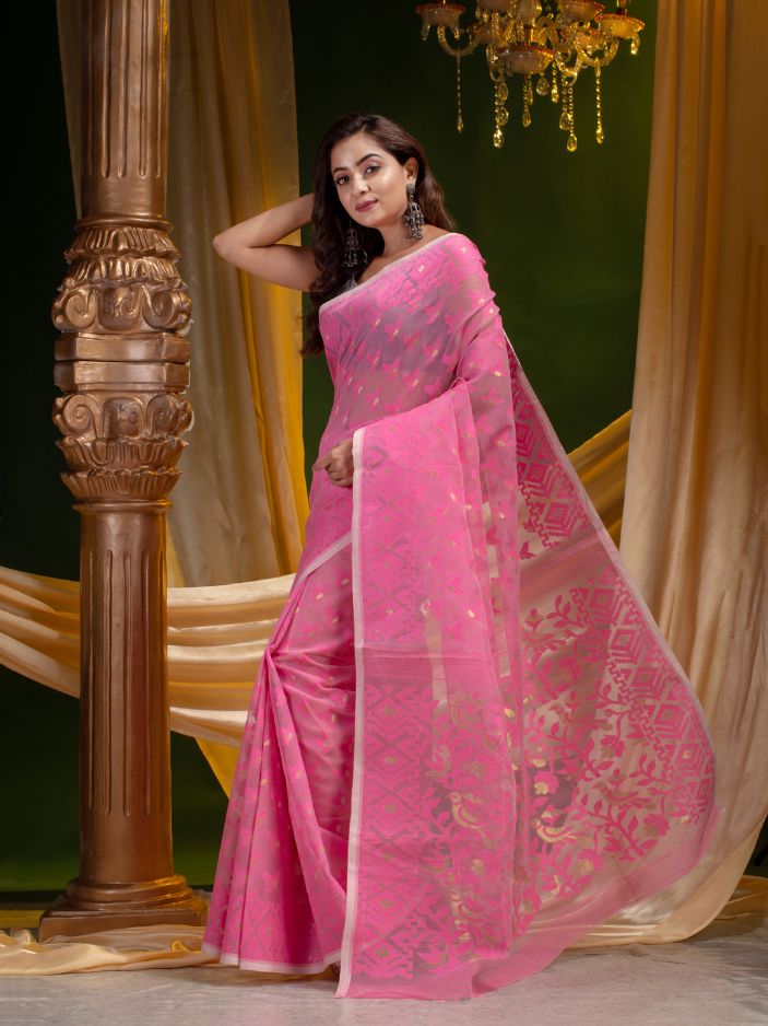 BLENDED COTTON BENGAL HANDLOOM JAMDANI SAREE