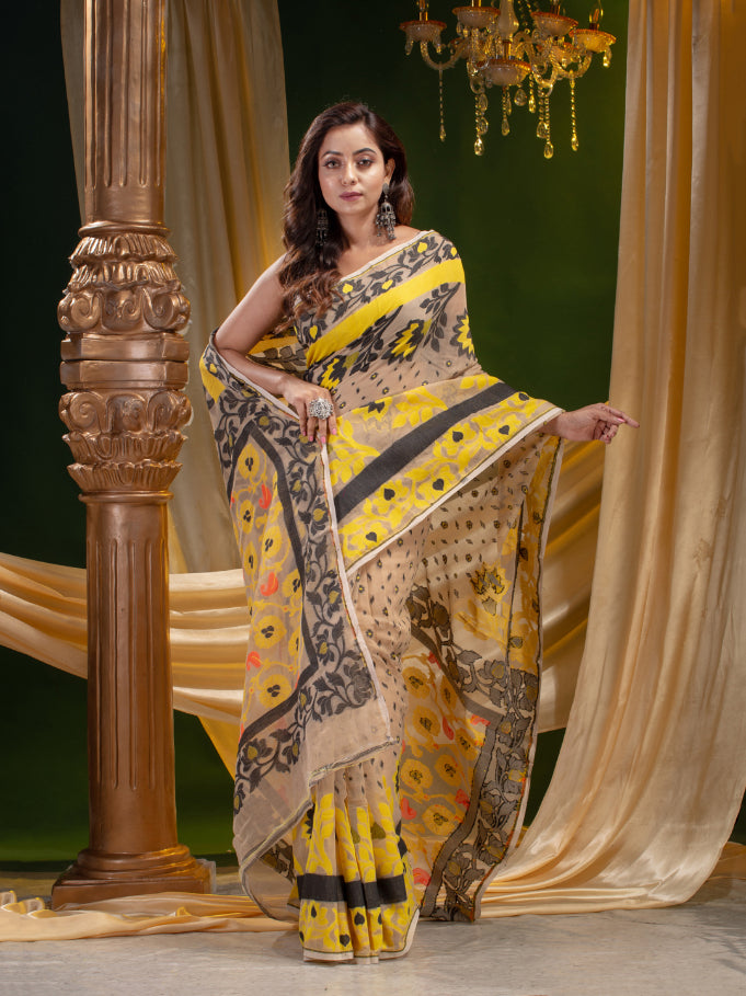 BLENDED COTTON BENGAL HANDLOOM JAMDANI SAREE