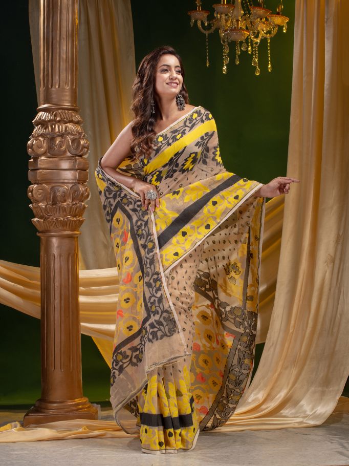 BLENDED COTTON BENGAL HANDLOOM JAMDANI SAREE