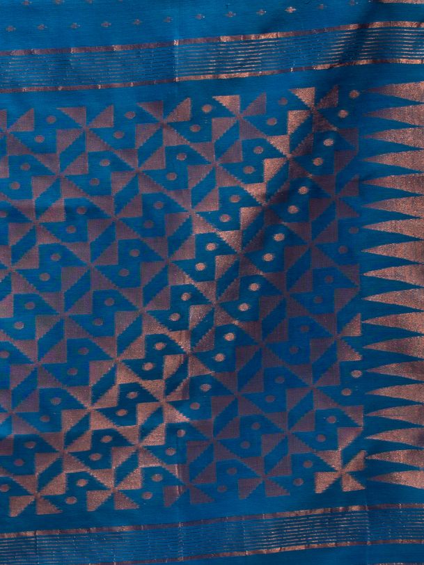 BENGAL HANDLOOM SOFT JAMDANI SAREE WITH COPPER JARI