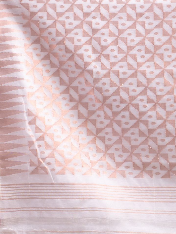 BENGAL HANDLOOM SOFT JAMDANI SAREE WITH COPPER JARI