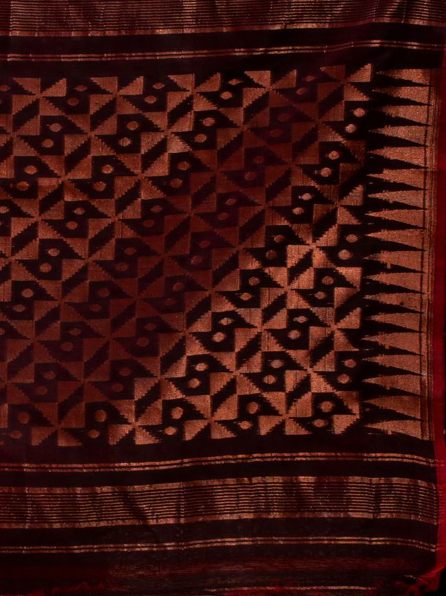 BENGAL HANDLOOM SOFT JAMDANI SAREE WITH COPPER JARI