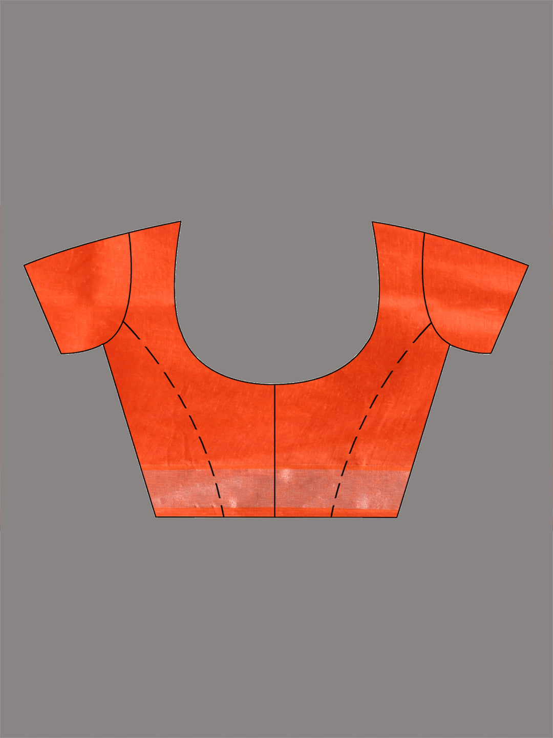 Orange Silk Cotton Jamdani work Handloom Saree