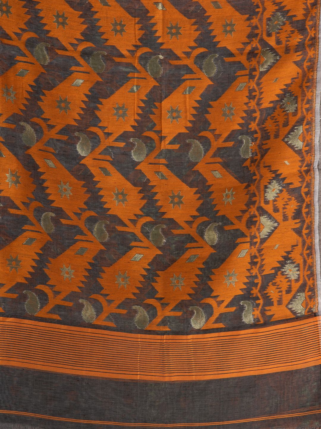 Silk Cotton  buti work  Jamdani Saree