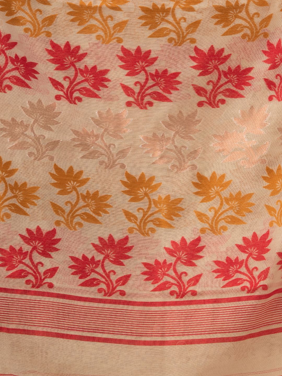 Silk Cotton  buti work  Jamdani Saree
