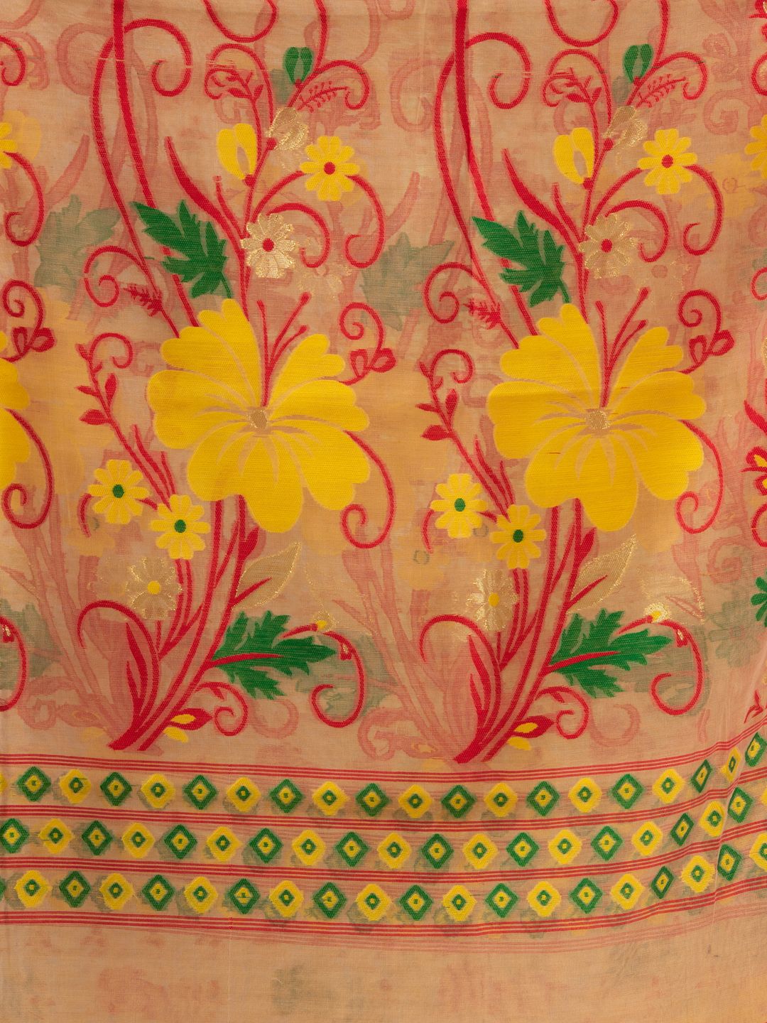 Silk Cotton Buti Work Jamdani Saree