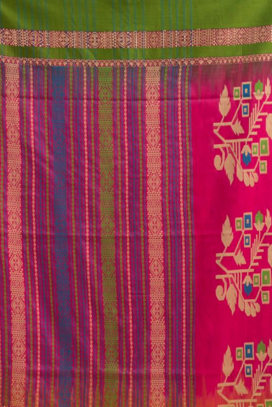 Pink Pure Soft Cotton Dhakai Buti Handloom Saree