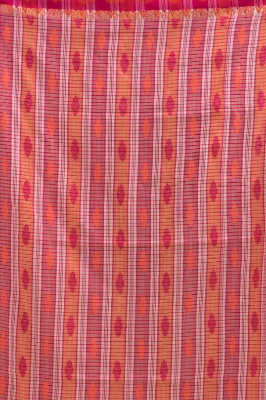 Beige  Pure Soft  Cotton Dhakai Buti Handloom Saree