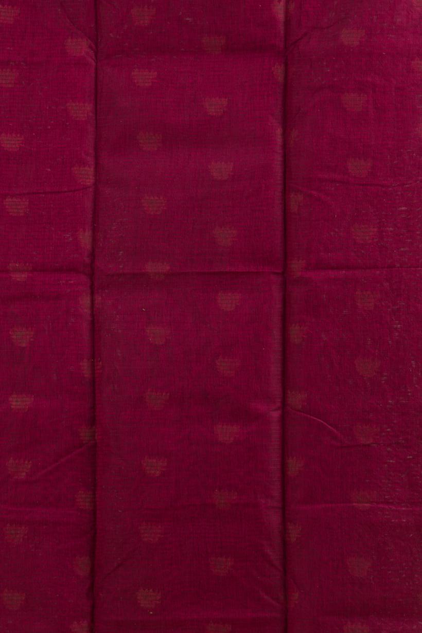 Maroon  Blended Cotton Buti Work  Handloom Saree