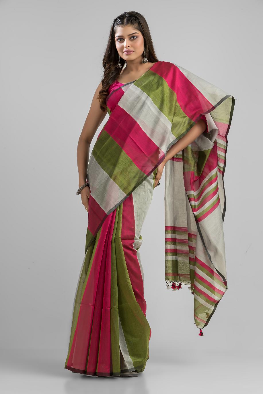 Art Silk and Cotton Handloom Saree