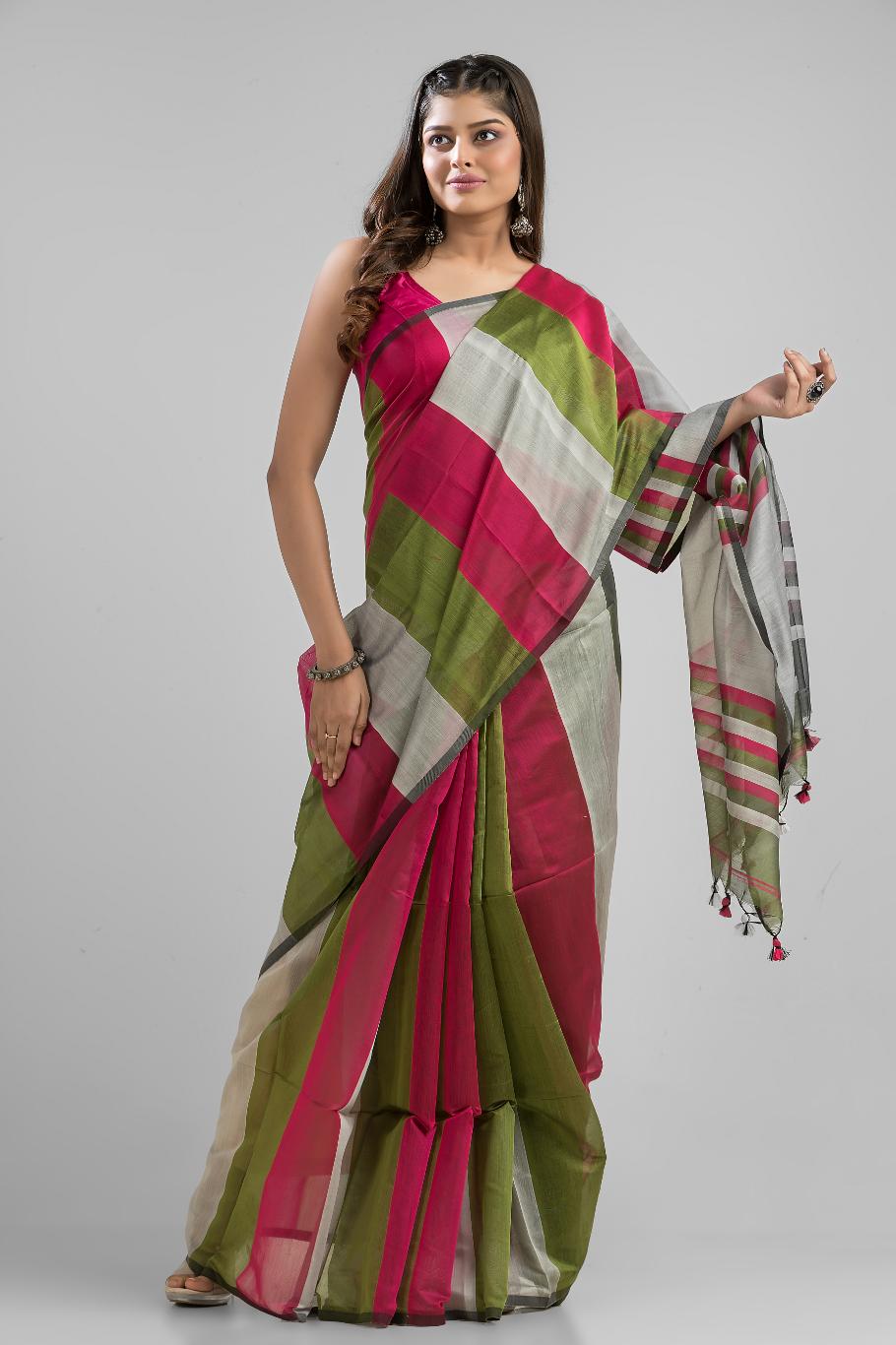 Art Silk and Cotton Handloom Saree