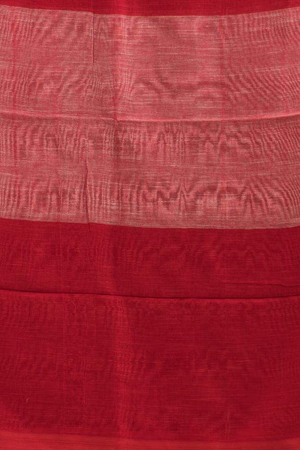 Red Pure Cotton Handloom Saree