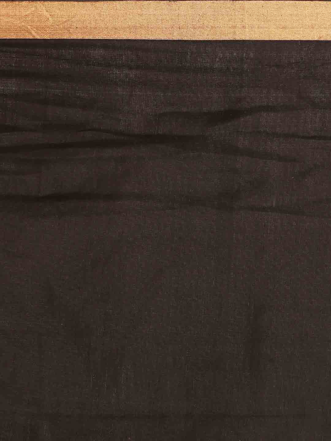 Black Hand woven Matka Silk Saree With Woven Work