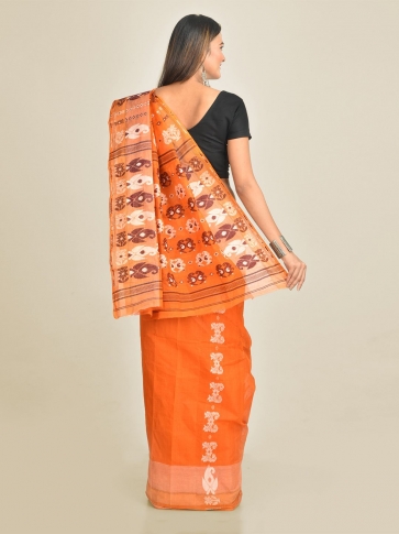 Mustered Pure Cotton hand woven jamdani saree with starch 1