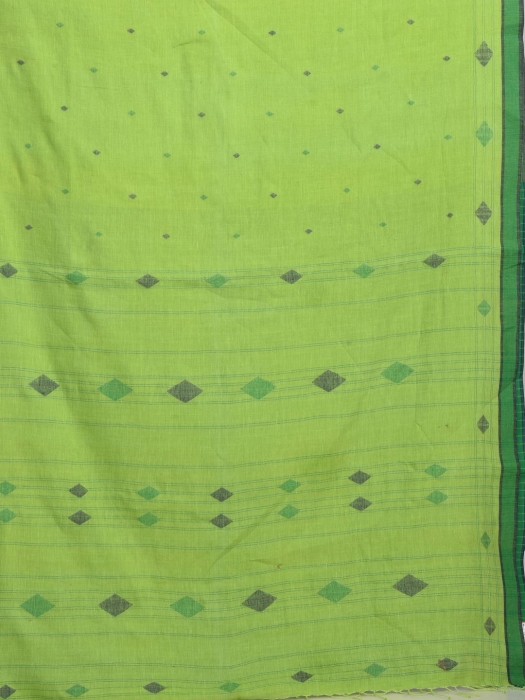 Green Pure Cotton Hand woven soft saree 2