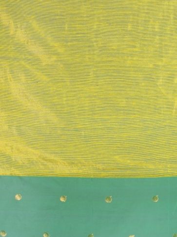 Yellow & Green Blended Matka Silk  Saree 2