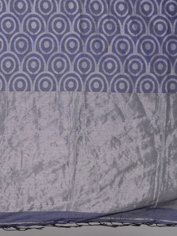 Blue Hand Woven Cotton Linen Designer Saree 2