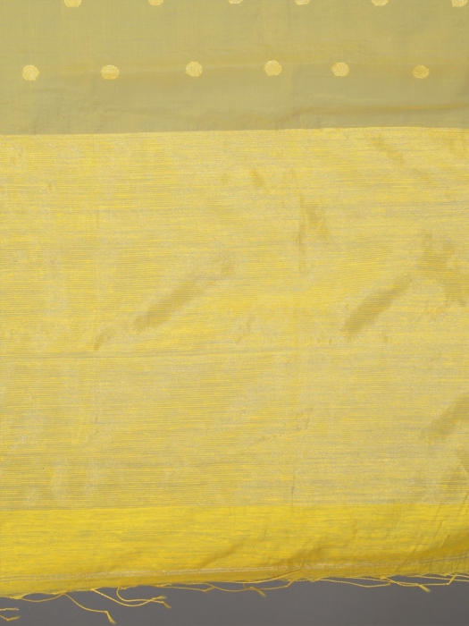 Yellow Hand Woven Matka Silk Saree 2