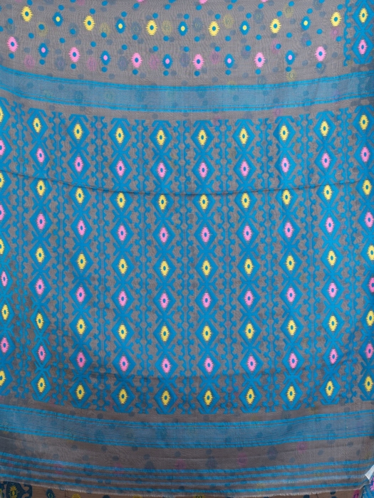 Lead Grey Jamdani Saree With Woven Designs 2