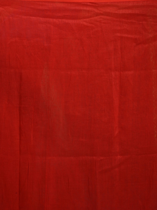 Red pure linen hand woven saree with zari 2