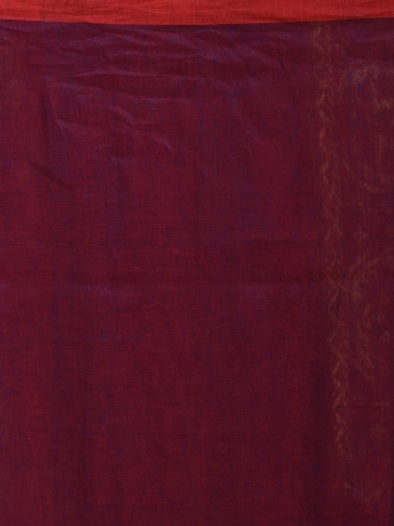 Magenta pure linen hand woven saree with zari 2