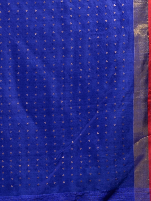 Blue Silk Matka handwoven saree with sequine 1