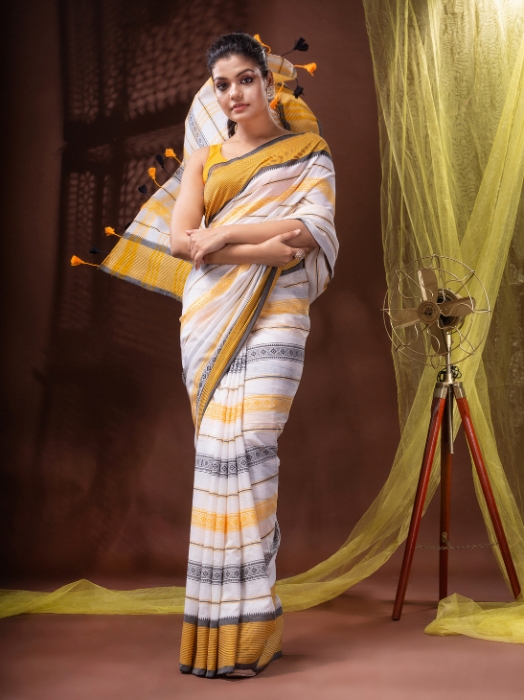 Pure Cotton Bengal Handloom  Soft  begampuri Saree