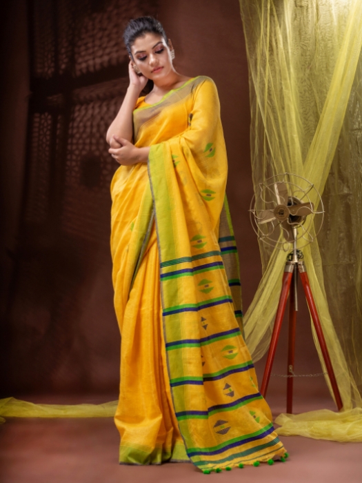 Blended Cotton Tissue Bengal Handloom Saree 0