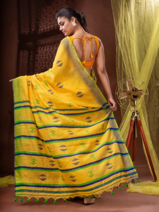 Blended Cotton Tissue Bengal Handloom Saree 2