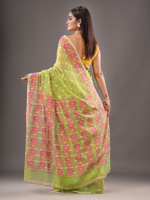Silk Cotton  buti work  Jamdani Saree 1